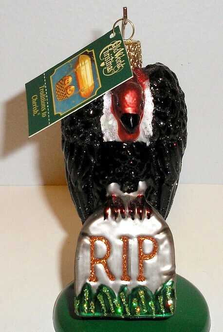 2017 - HALLOWEEN VULTURE - OLD WORLD CHRISTMAS BLOWN GLASS ORNAMENT - NEW W/TAG