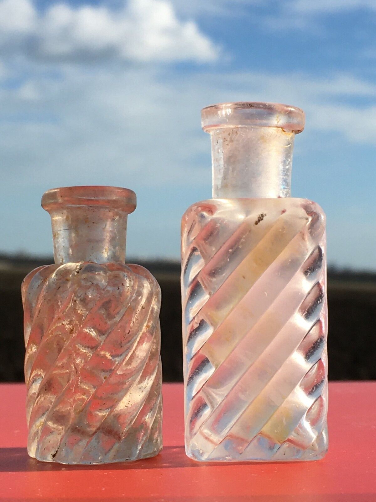 Royal Perfume Bottles Small Samples (2 items) 19th century.Original 100%.Glass