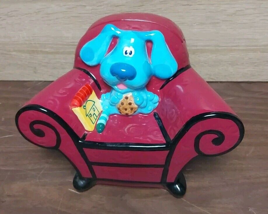 Vintage 2001 Blue's Clues Ceramic Thinking Chair Cookie Jar Nick Jr. Nickelodeon