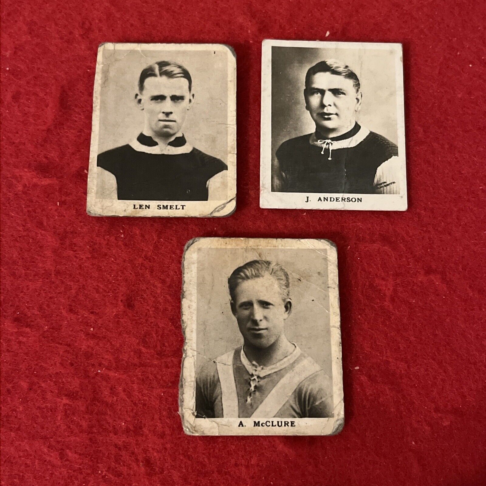 1923 DC Thomson Footballers Soccer Tobacco Card Lot (3) McCLURE ANDERSON SMELT