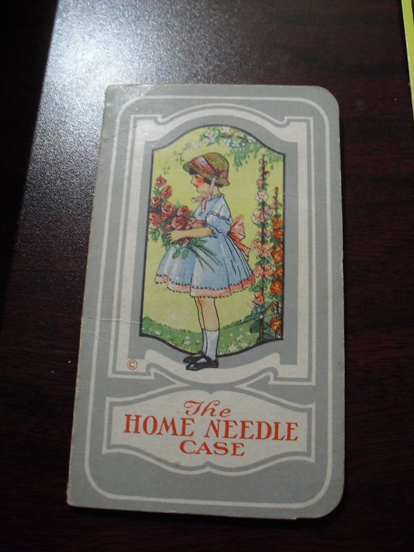 Vintage Home Needle Case w/ Flower Girl LOOK
