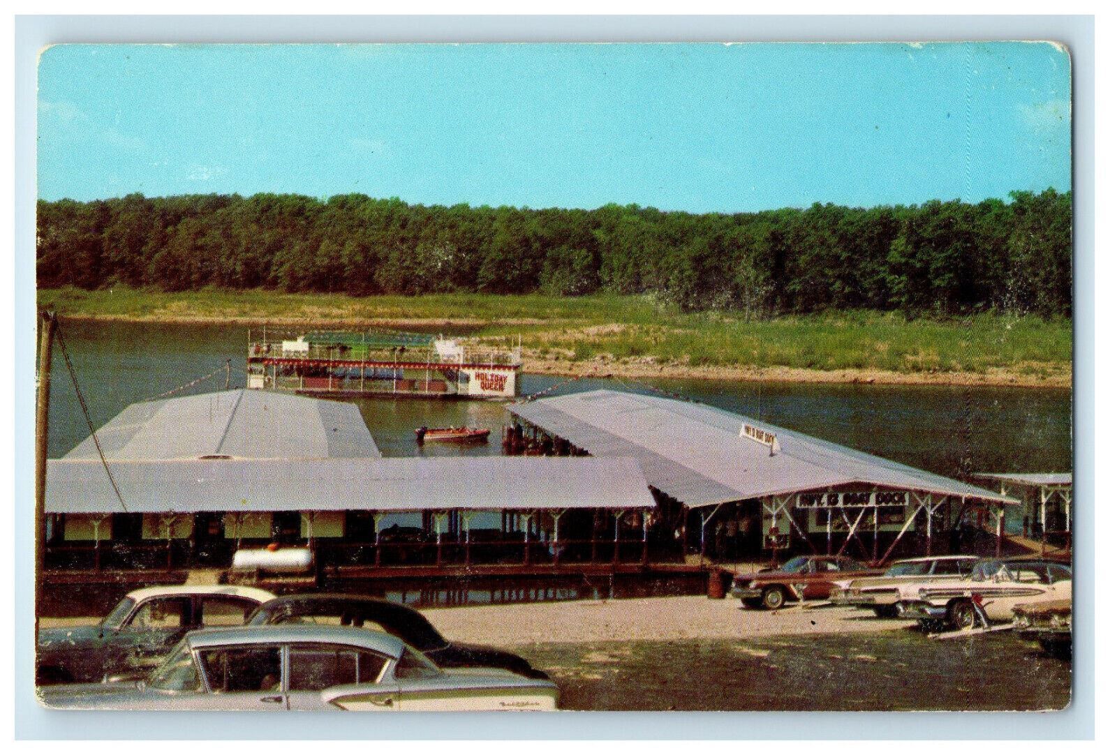 c1950s Hi-way 13 Boat Dock Table Rock Lake Reeds Spring Missouri MO Postcard
