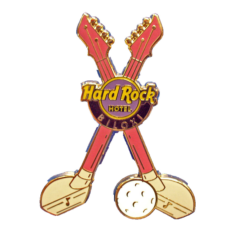 Hard Rock Hotel PIN Vintage BILOXI GOLF Clubs Ball LIMITED ED Cloisonne Tac NEW