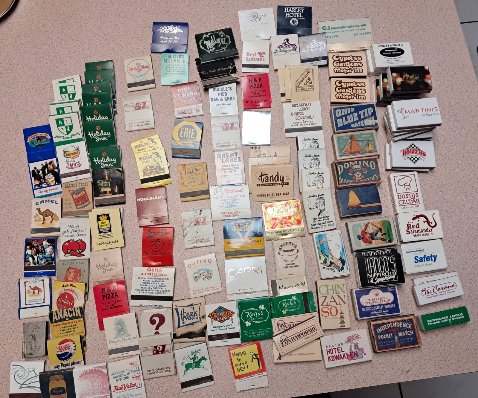 70s 80s lot MICHIGAN Restaurants Establishments Matchbooks matches 125+ Covers +