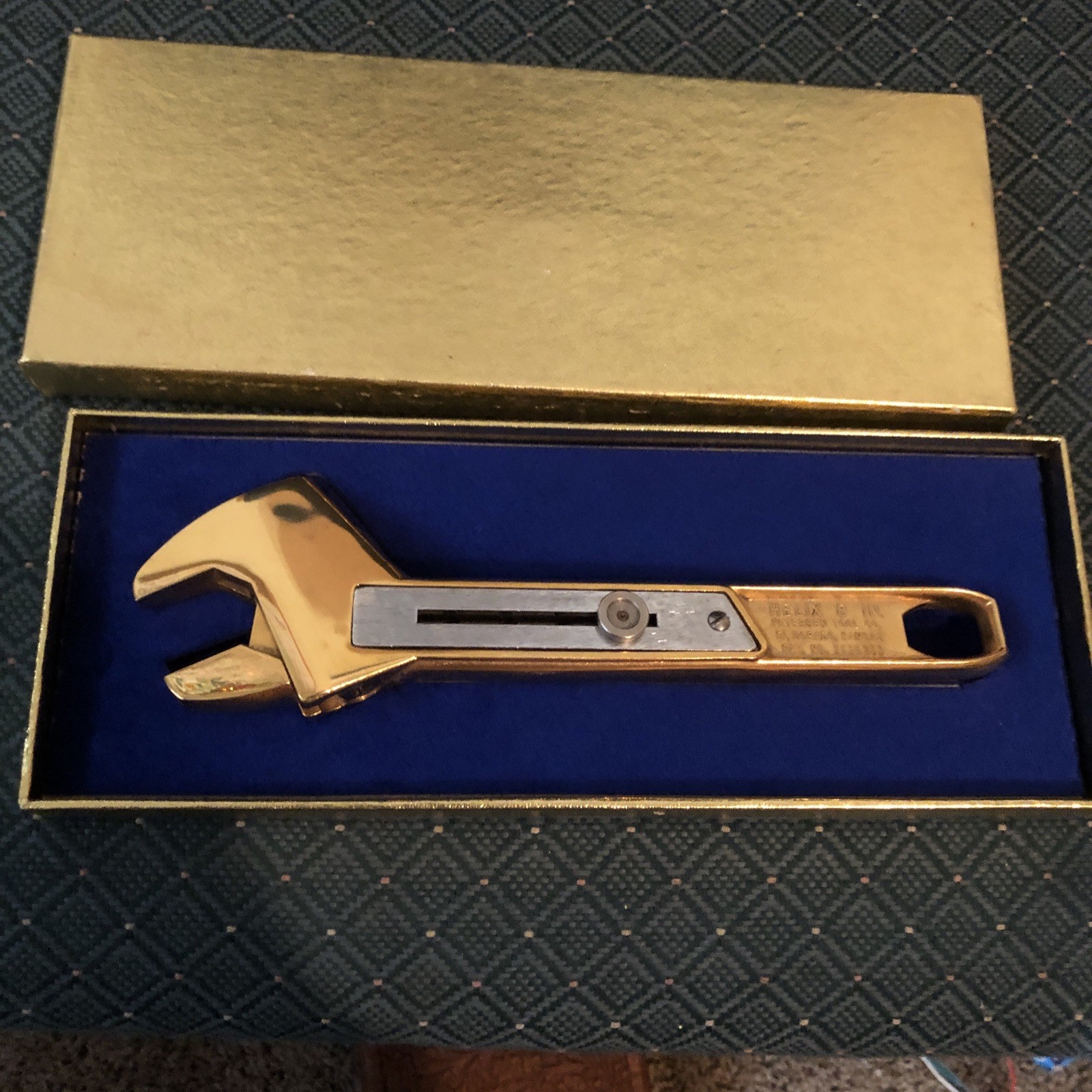 Vintage HELIX 8 inch Gold Tone Plated Adjustable Wrench ~ Petersen Tool Company Vintage HELIX 8 inch Gold Tone Plated Adjustable Wrench ~ Petersen Tool Company