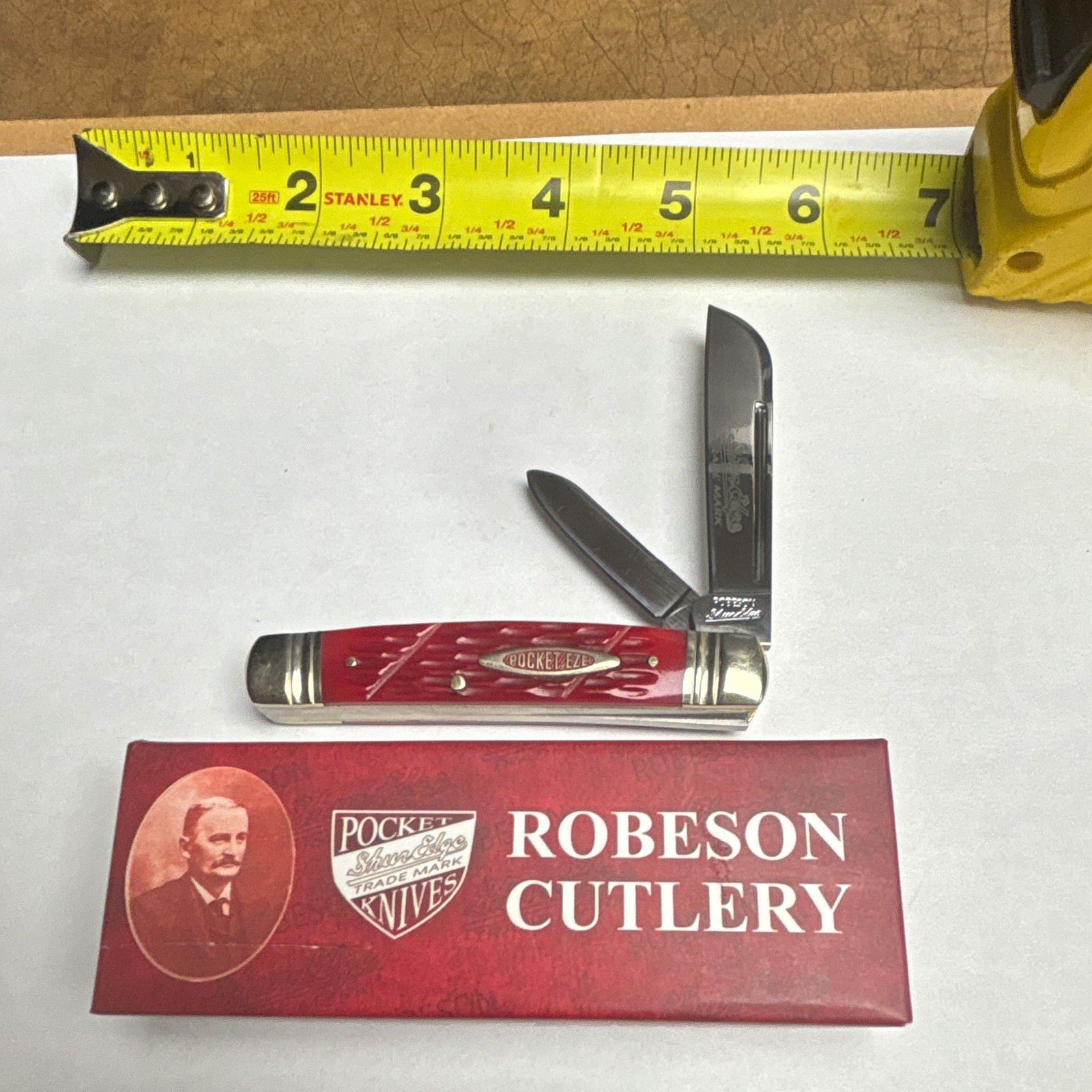Robeson Pocket Eze 2-Blade Slipjoint Pocketknife Stainless Red Plastic ROB626056