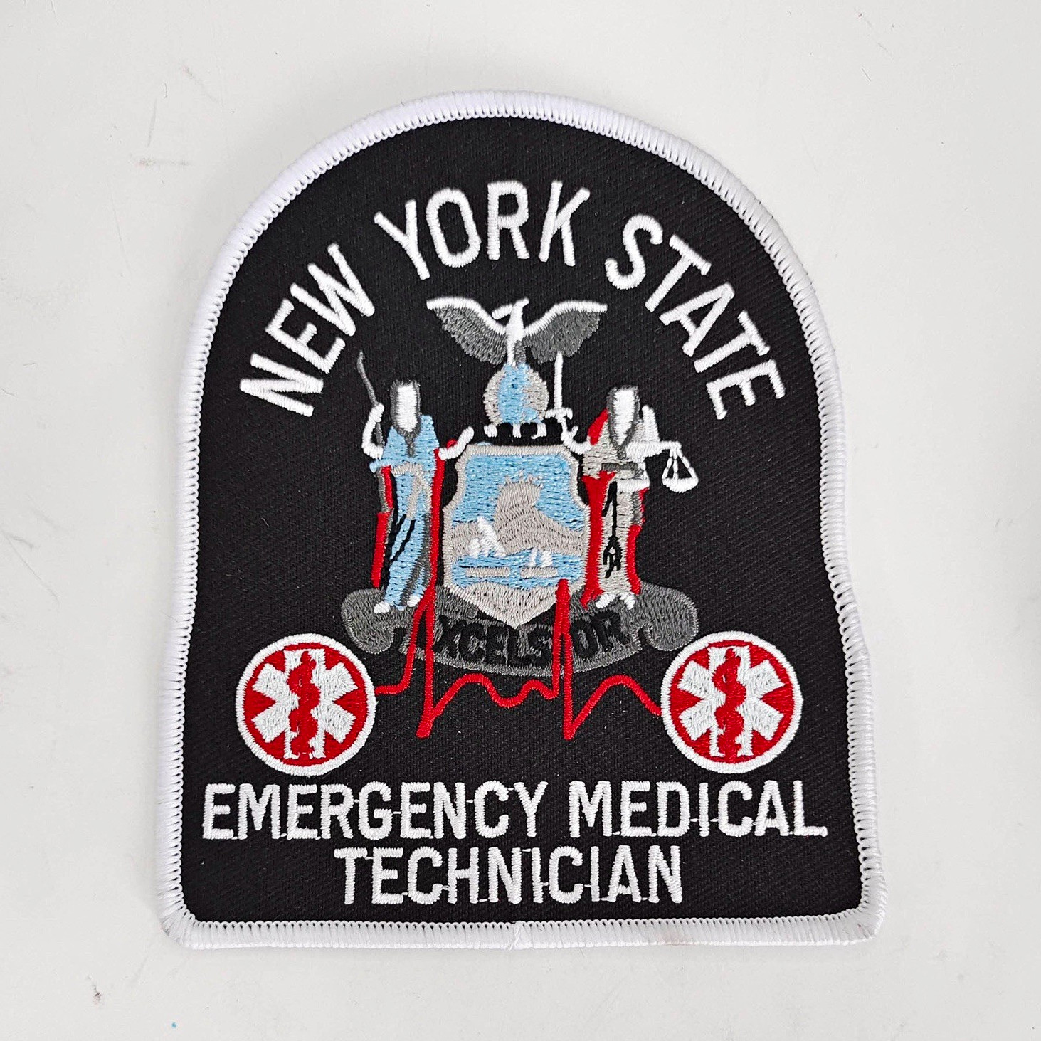 NY New York State EMT Emergency Medical Technician Patch - White NY New York State EMT Emergency Medical Technician Patch - White