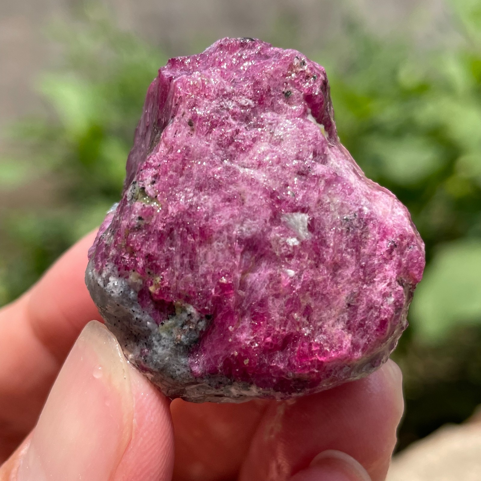 65g Natural Ruby Zoisite Quartz Crystal Rough Mineral Specimen Healing