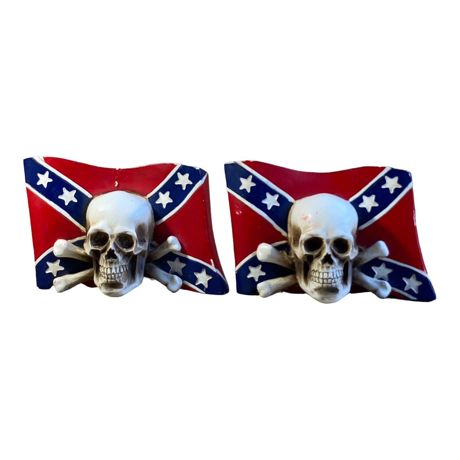2 Vintages flag with skull Home Decoration ￼ Rare 6”x5”￼