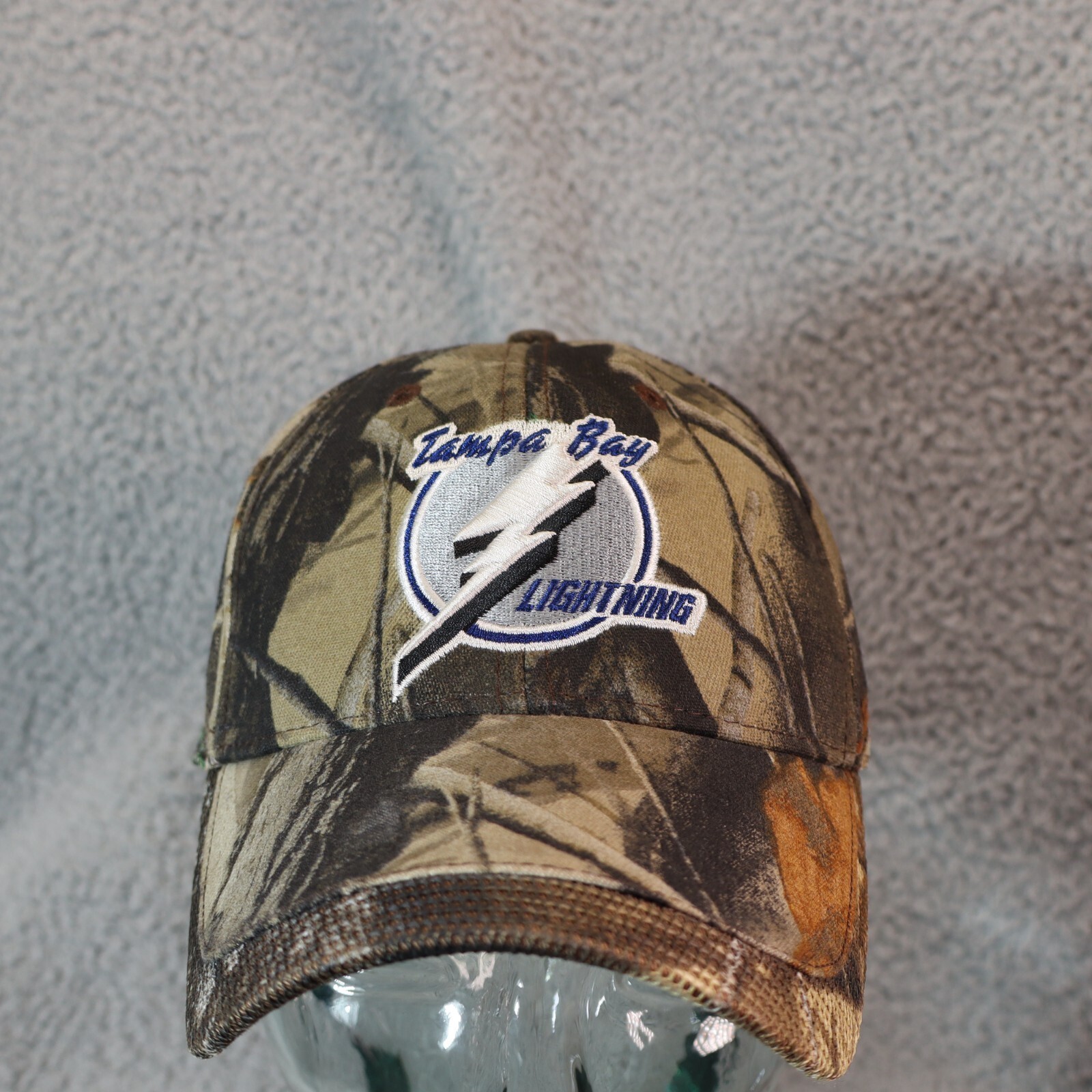 Tampa Bay Lightning Strapback Hat Tree Camo Vtg y2k