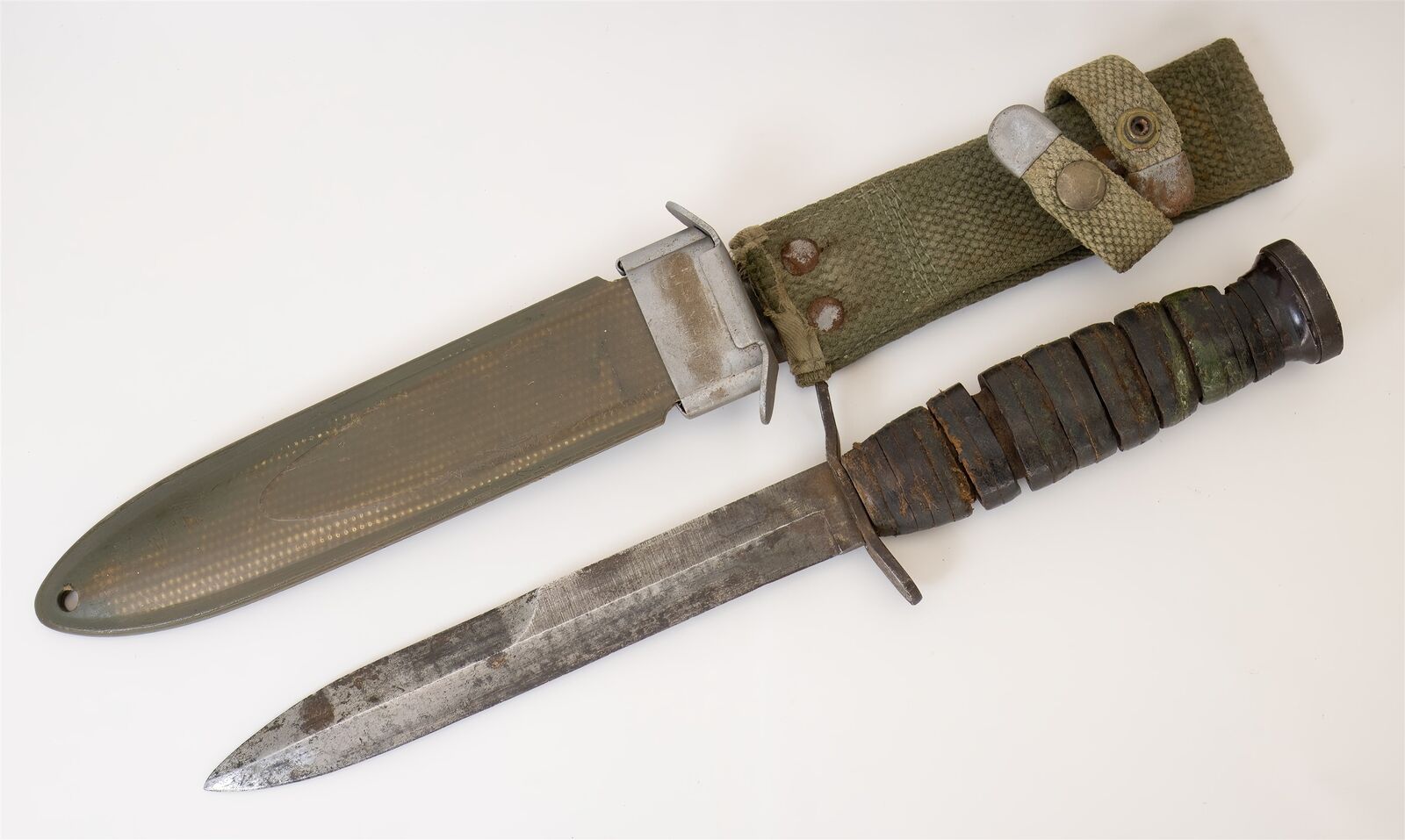 Imperial Guard Marked US M3 Trench Knife M8A1 Scabbard Vintage WWII