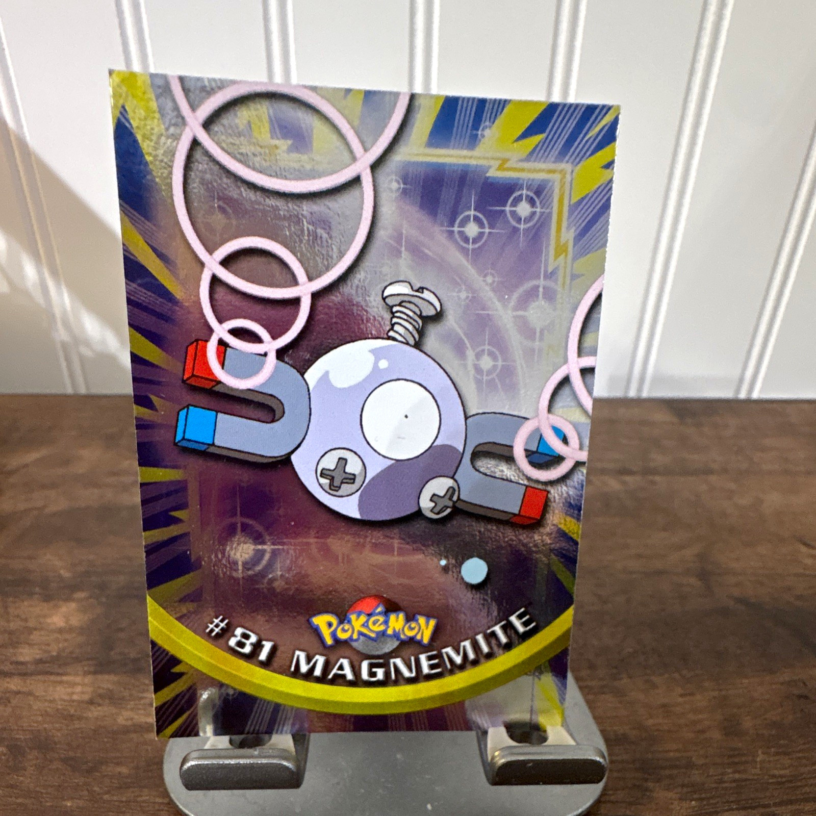 Topps Pokémon TV Animation Edition #81 Magnemite 1999 English Trading Card holo