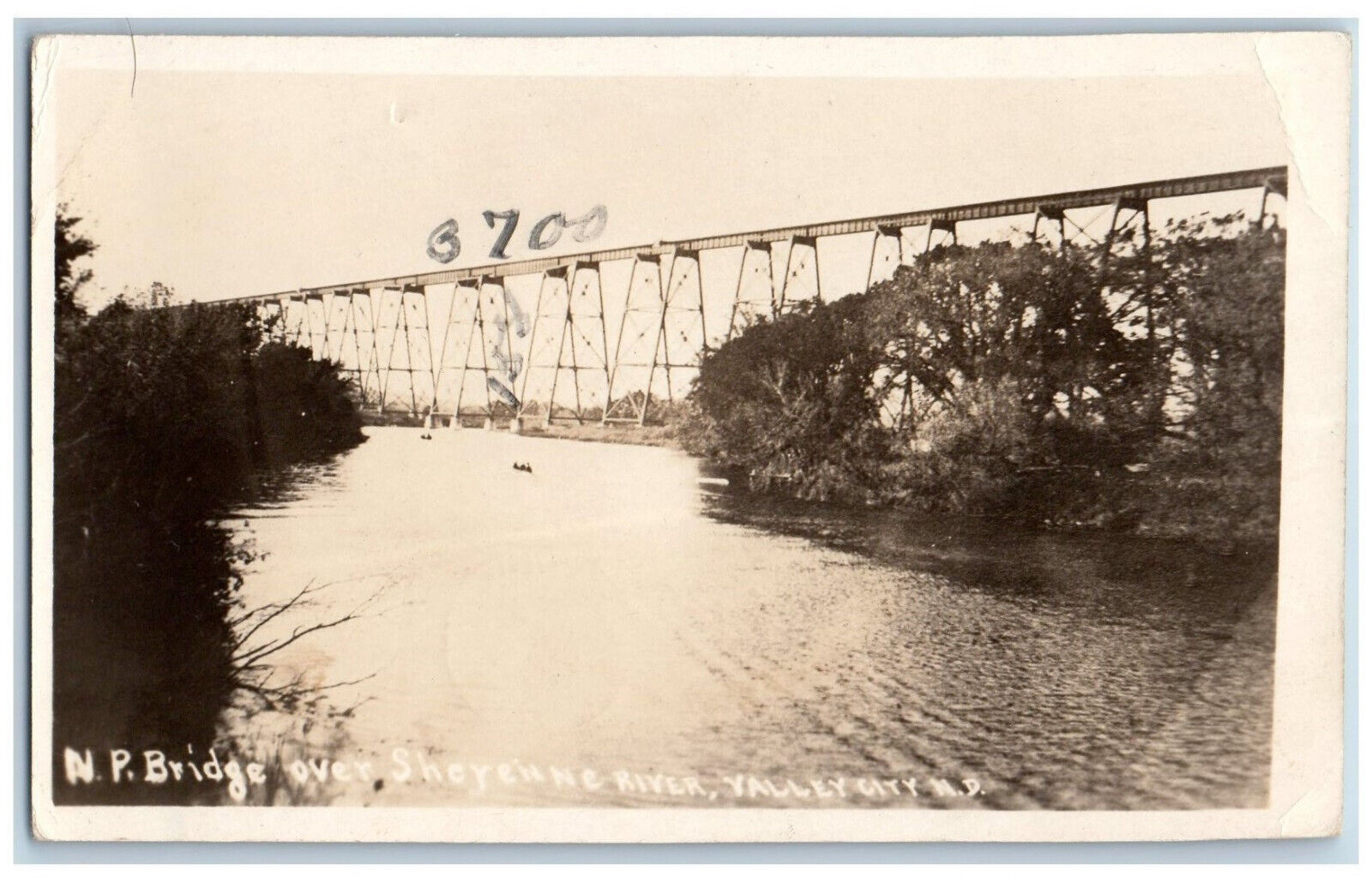 Valley City North Dakota ND Postcard NP Bridge Sheyenne River 1923 RPPC Photo