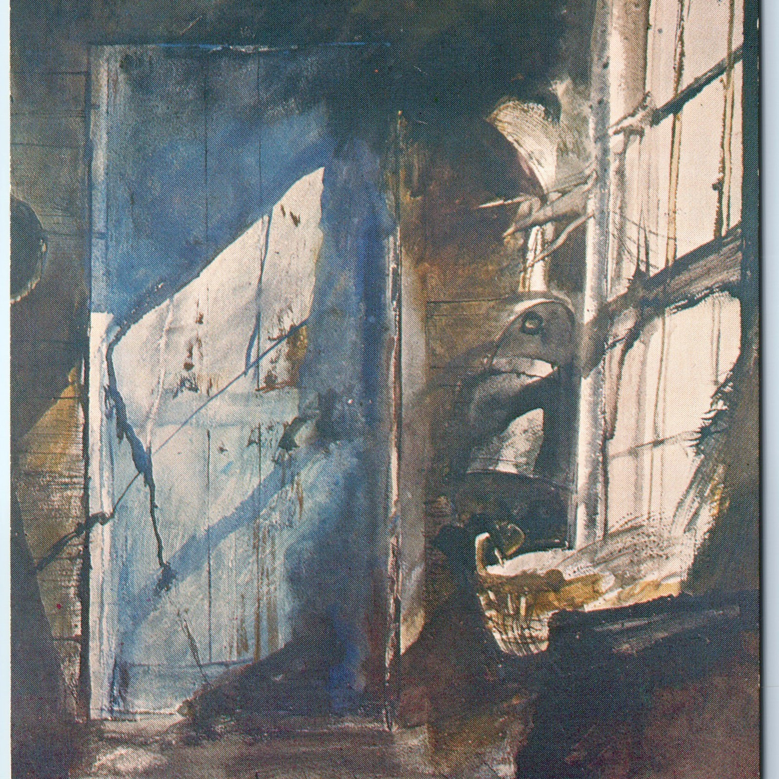 c1970s Wilmington DE Blue Door Painting by Andrew Wyeth Art Museum Kolorvue A230