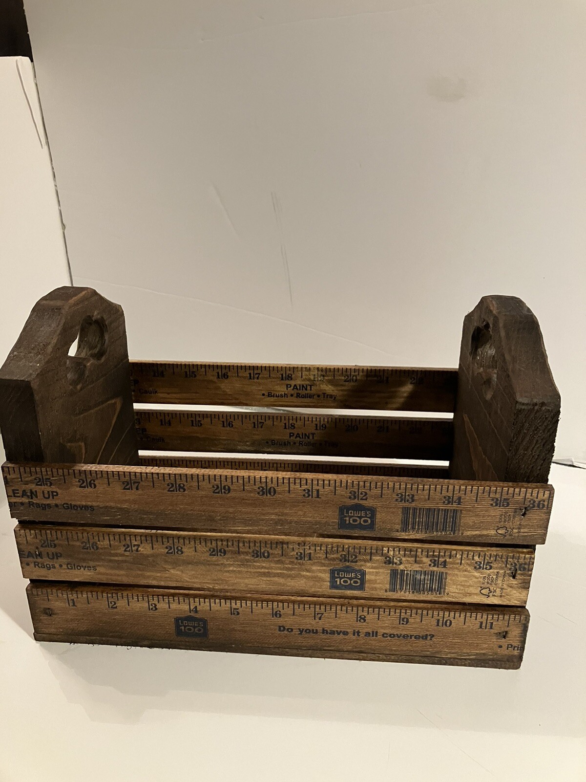 Homemade Wooden Ruler vintage Basket Homemade Wooden Ruler vintage Basket