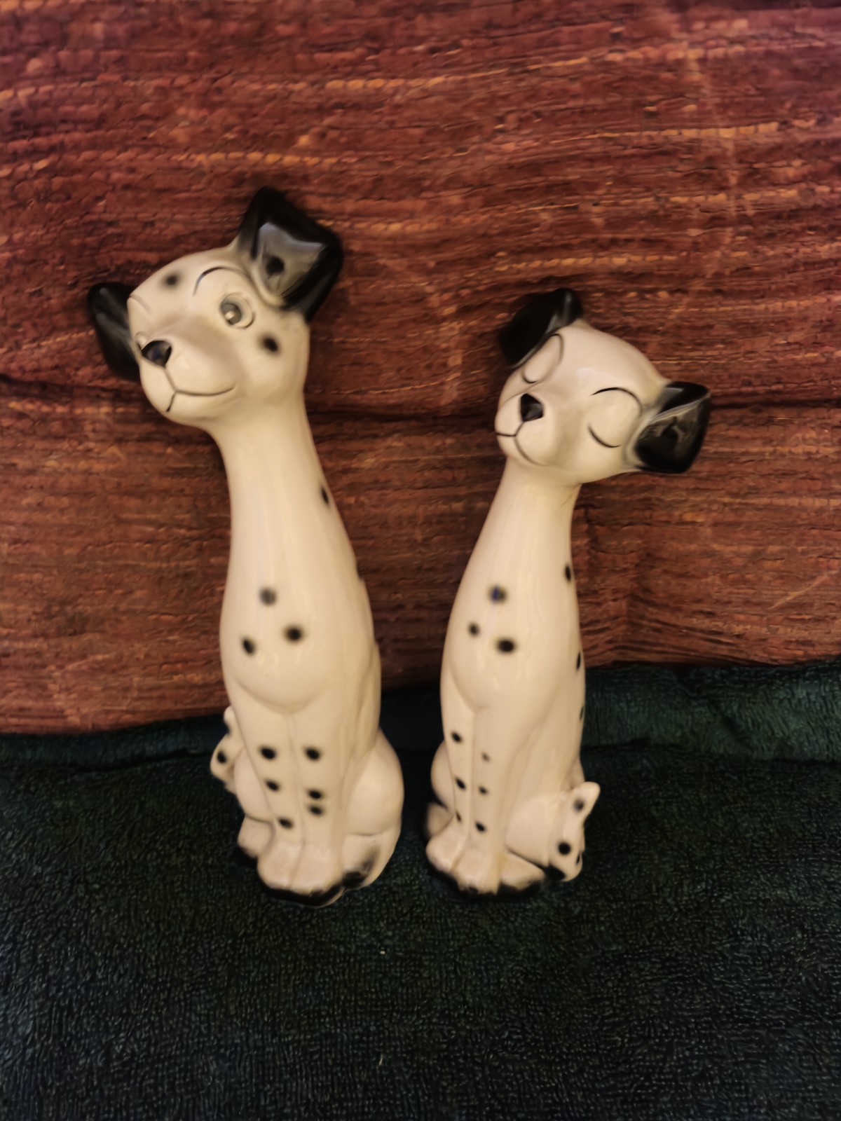 Vintage Kitsch Pair Ceramic Long Neck Dalmatian Dog\'s Figurine\'s Japan RARE (B6) Vintage Kitsch Pair Ceramic Long Neck Dalmatian Dog\'s Figurine\'s Japan RARE (B6)