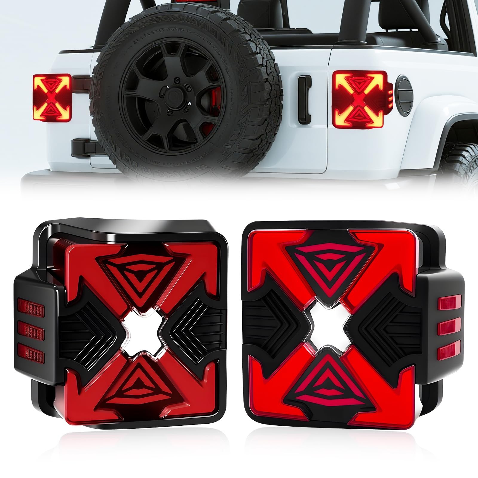 LED Tail Lights Assembly For 2007-2018 Jeep Wrangler JK JKU Rear Tail Lamps w... LED Tail Lights Assembly For 2007-2018 Jeep Wrangler JK JKU Rear Tail Lamps w...