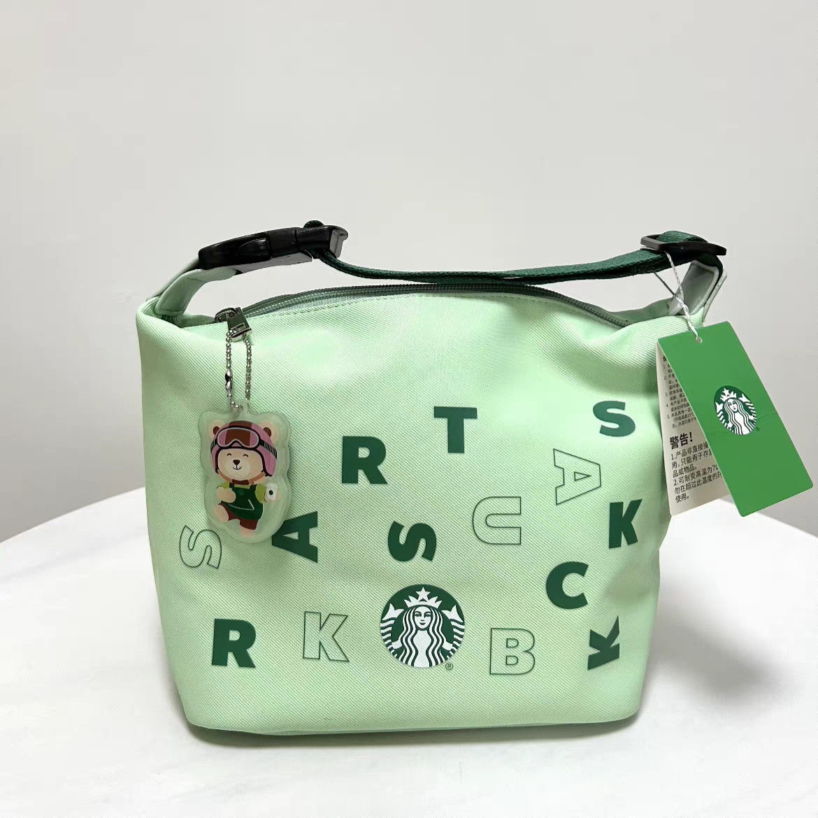 2026 Starbucks Mint Green Insulated Lunch Cooler Bag Waterproof Thermal Tote Bag