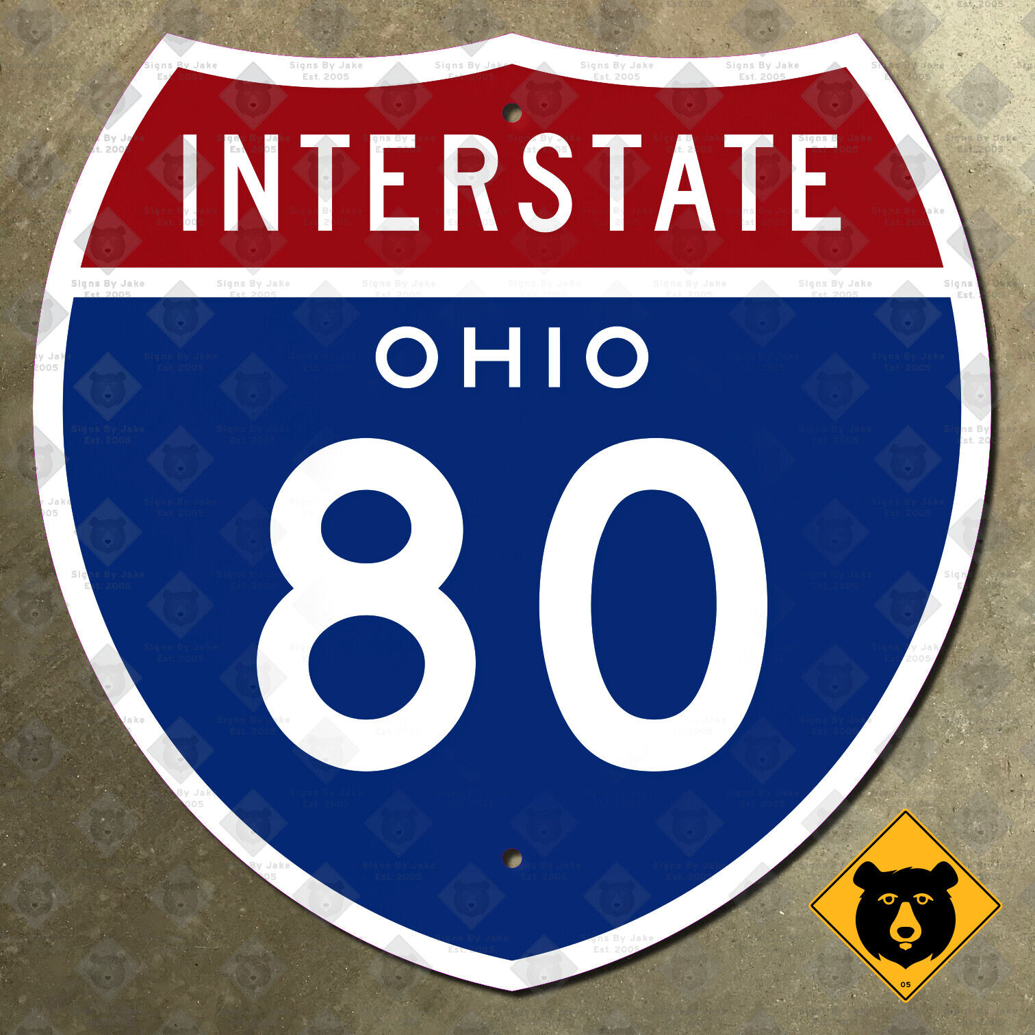 Ohio Interstate 80 route marker 1957 northern state highway sign 18x18