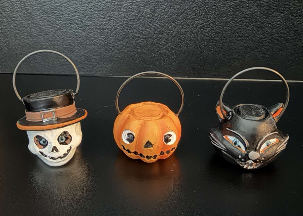 ASHLAND HALLOWEEN MINIATURE VINTAGE TREAT BUCKETS 3 PC ~ NEW 2026 FALL AUTUMN