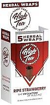 High Tea Non Tobacco All Natural Herbal Smoking Wraps - Ripe Strawberry - 125...