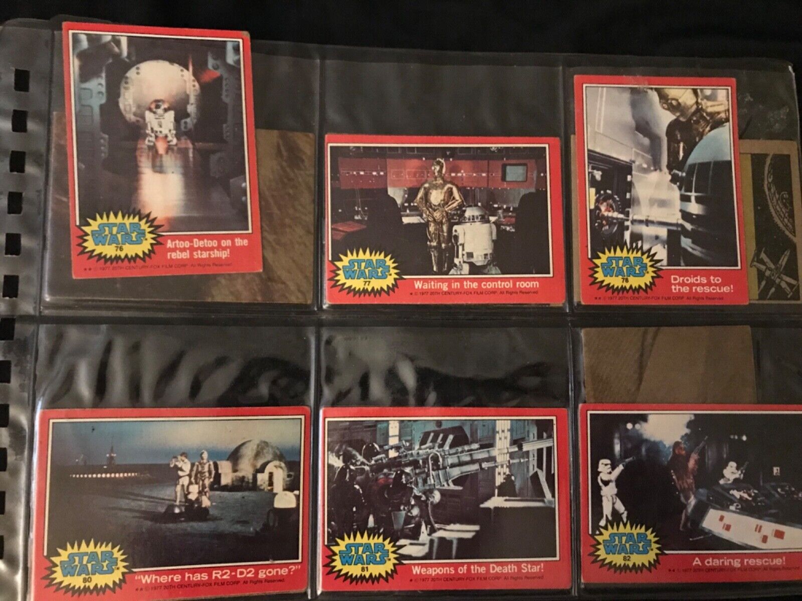 1977 Starwars trading cards