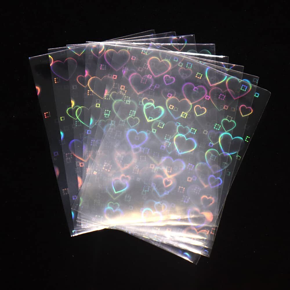 Black Lotus 100pcs/lot Love Heart Shape Laser Flashing Card Sleeves Trading Card