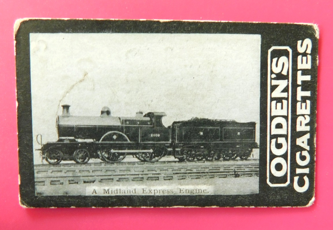 Railway Steam Engine Ogden\'s Cigarette Card Photo c1902 Midland Railway Rare