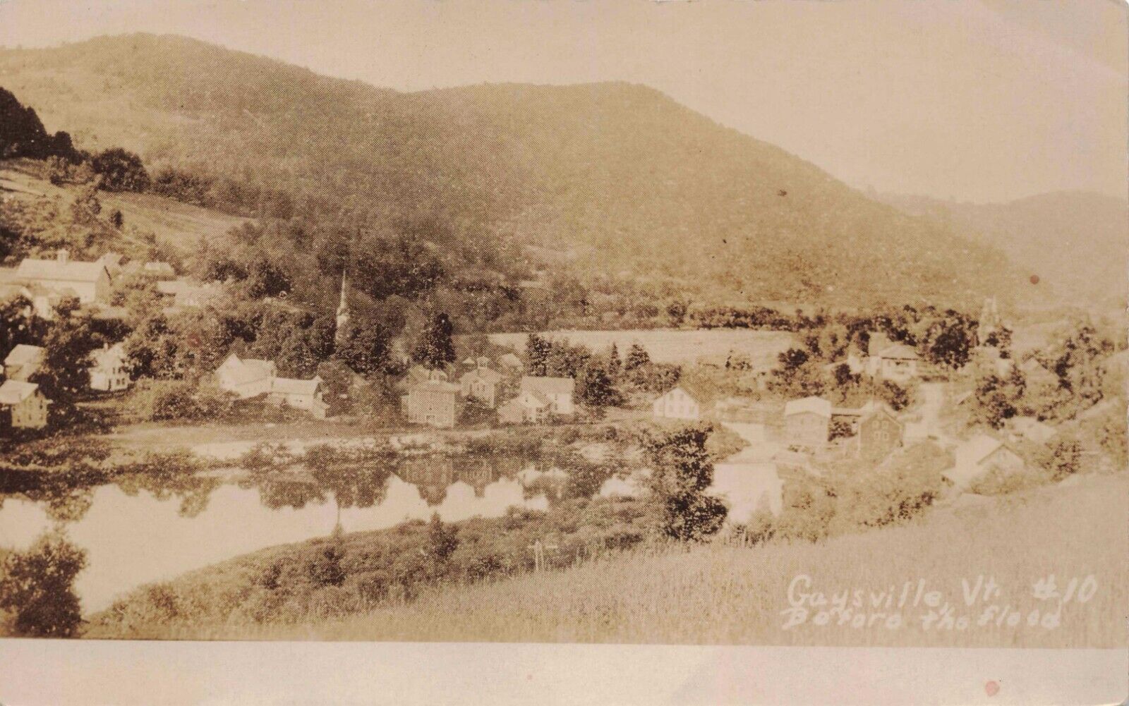 RPPC Gaysville Stockbridge Vermont Before the 1927 Flood Disaster Photo Postcard