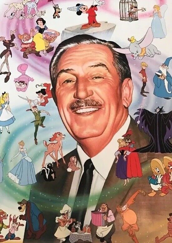 VTG 1970’s Walt Disney poster original packaging Mickey RARE 18x24 Characters