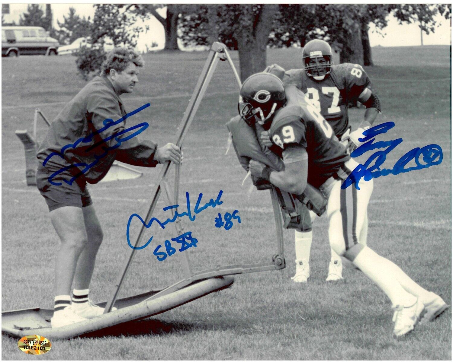 Mike Ditka, Emery Moorehead, Mitch Krenk Autographed 8x10 Photo RARE PHOTO (A)