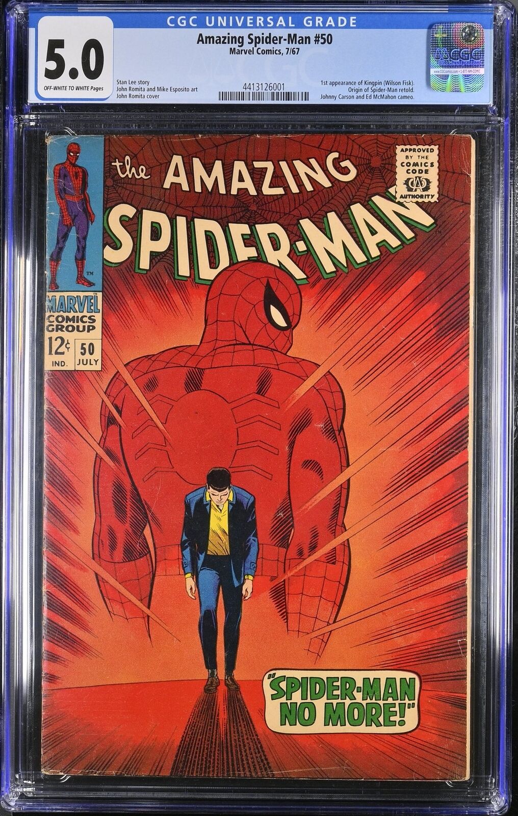 Amazing Spider-Man #50 CGC VG/FN 5.0 1st Full Appearance Kingpin Marvel 1967
