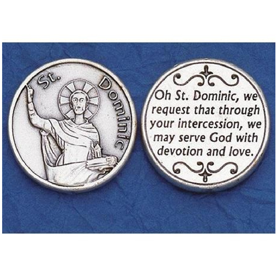 Saint Dominic - Silver Toned Pocket Tokens