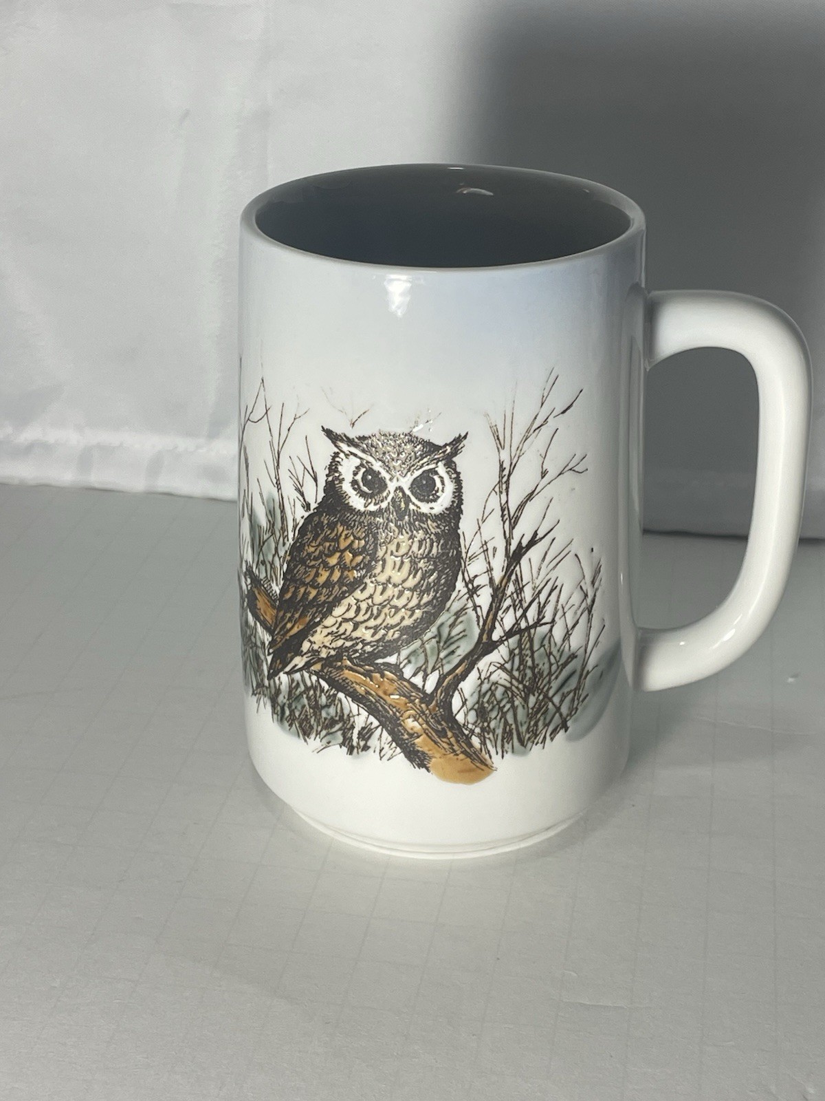 Vintage 1970s Otagiri OWL Embossed Stoneware Coffee Mug