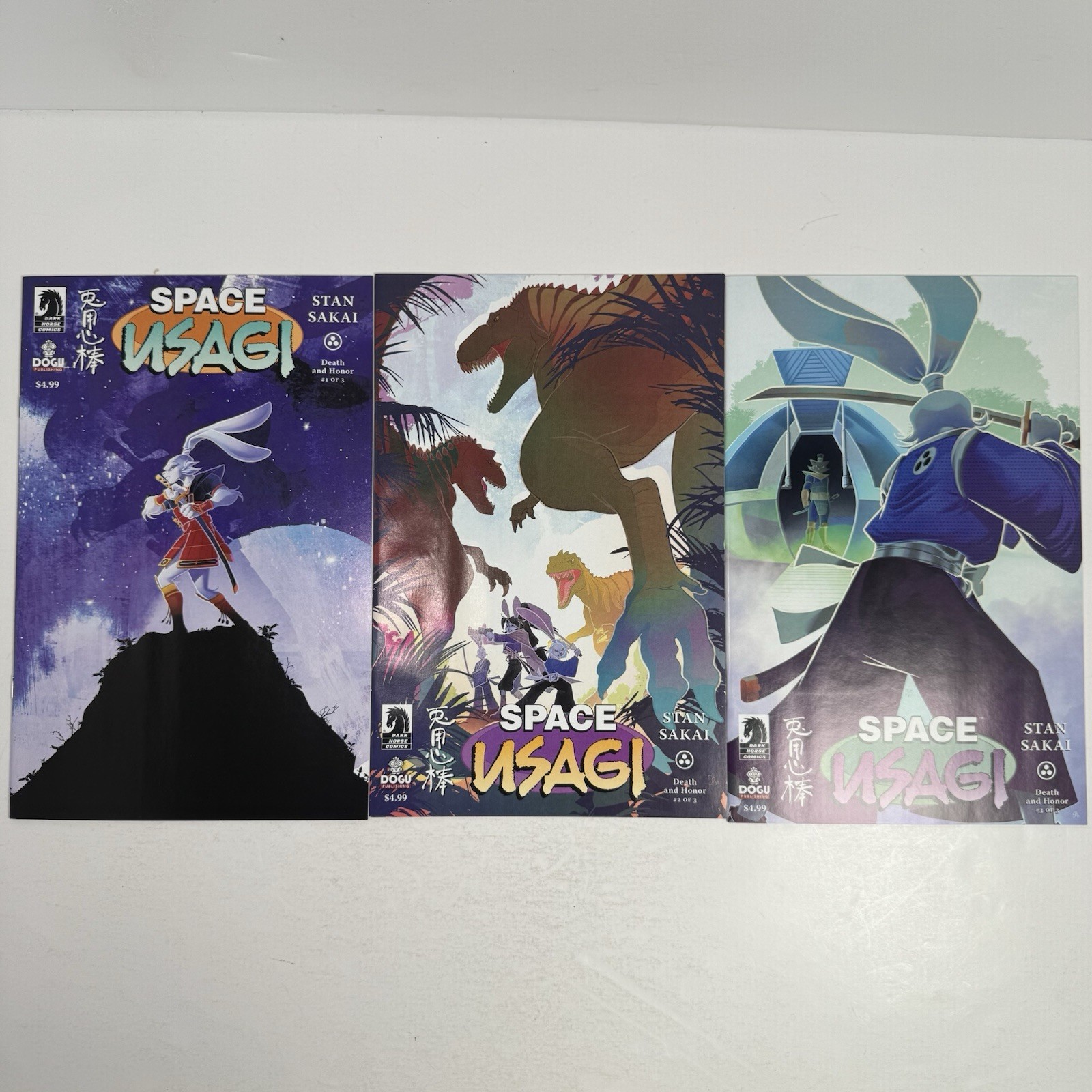 Space Usagi Death and Honor #1-3 Complete Comic Set Stan Sakai Dark Horse