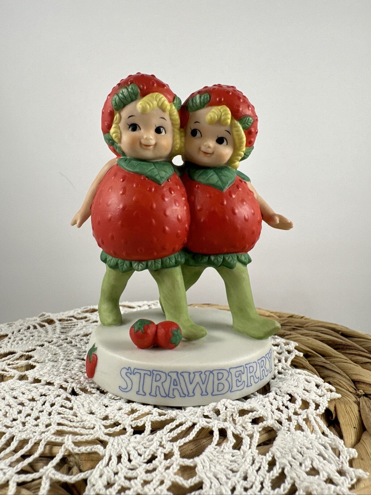 *Vintage* Nature\'s Children Sherry and Terry Strawberry Twins Figurine
