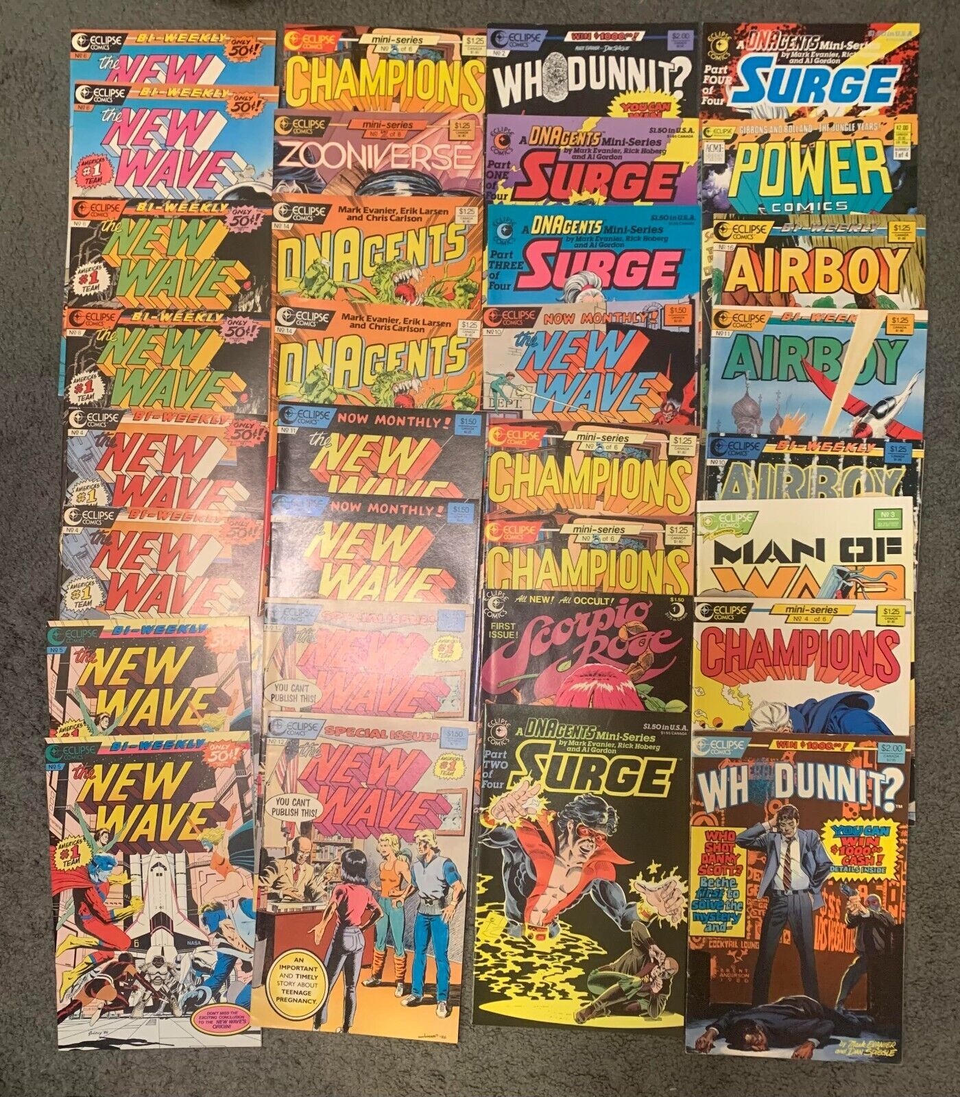 Eclipse Comics - Lot of 32 -  Super Hero, Detective & Action