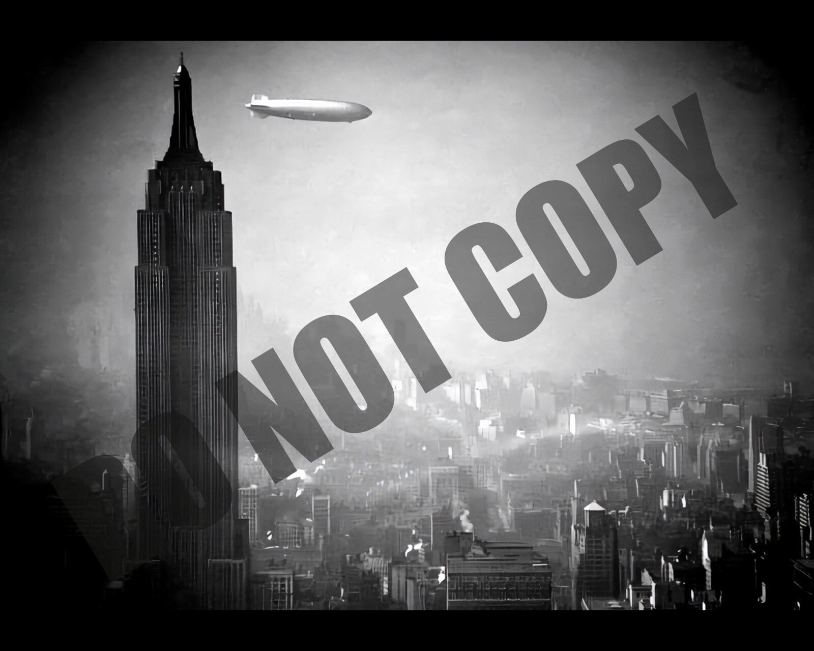 1936 The Hindenburg Floating Past the Empire State Building New York 8x10 Photo