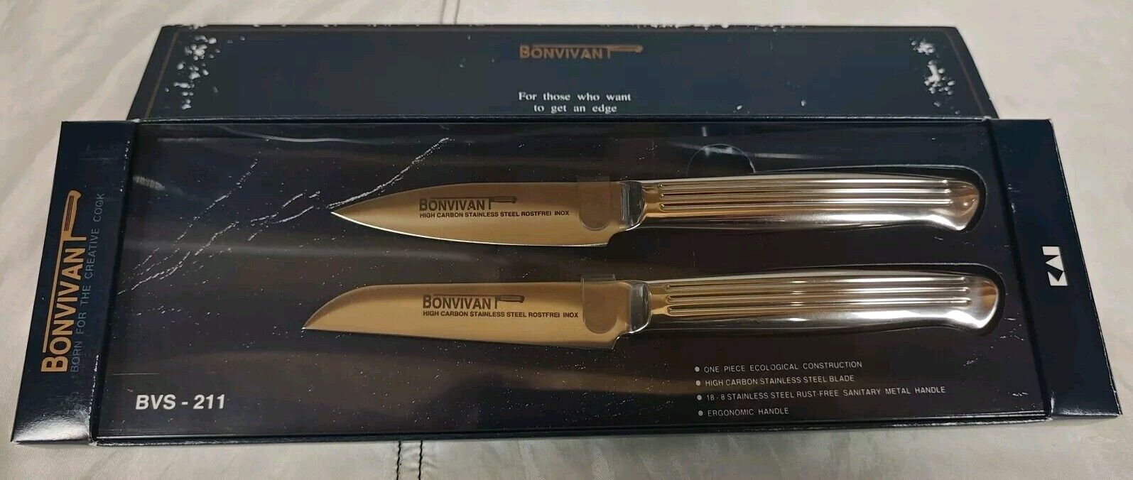 Vintage Bonvivant KAI Kershaw Chef\'s knifes Vegetable Knife,Paring Knife Set New