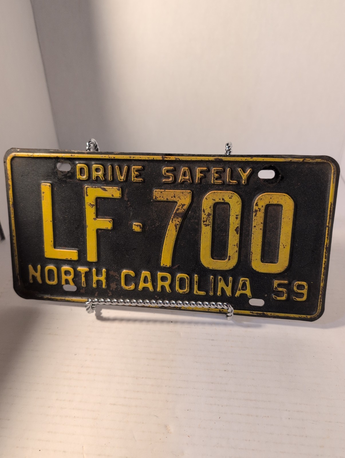 1959 North Carolina Passenger License Plate Vintage - “LF-700
