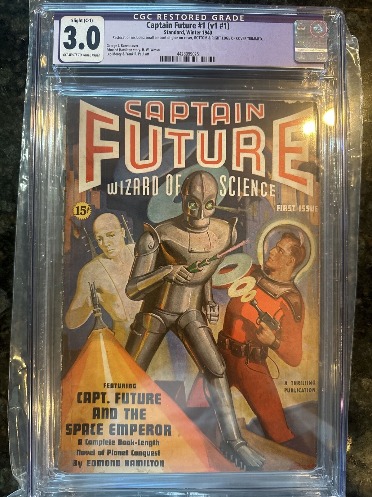 CGC 3.0 R Captain Future Vol.1 #1 1940 Standard Science-Fiction Pulp Magazine