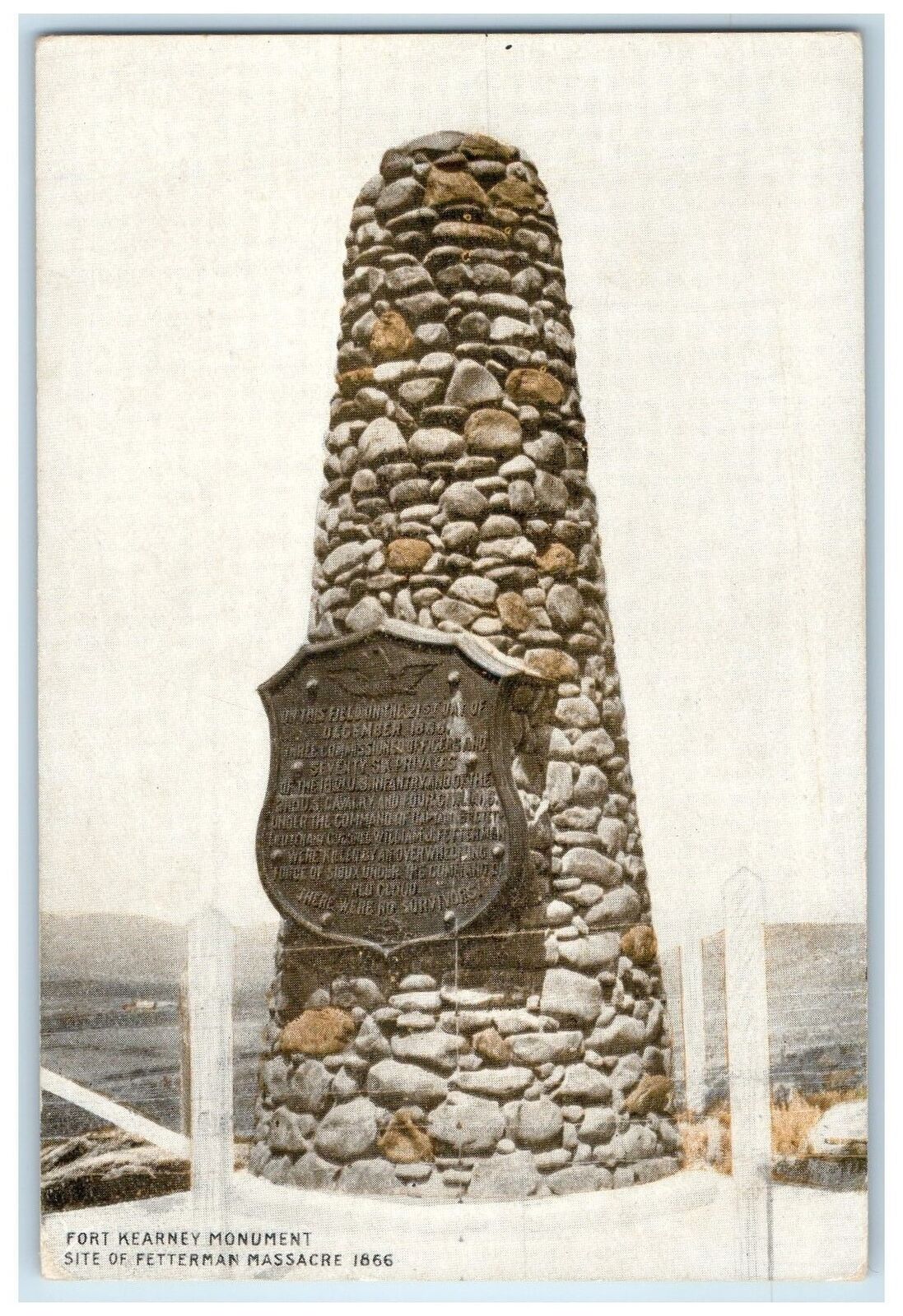 c1910's Monument Fetterman Scene Massacre 18 Fort Kearney Nebraska NE Postcard