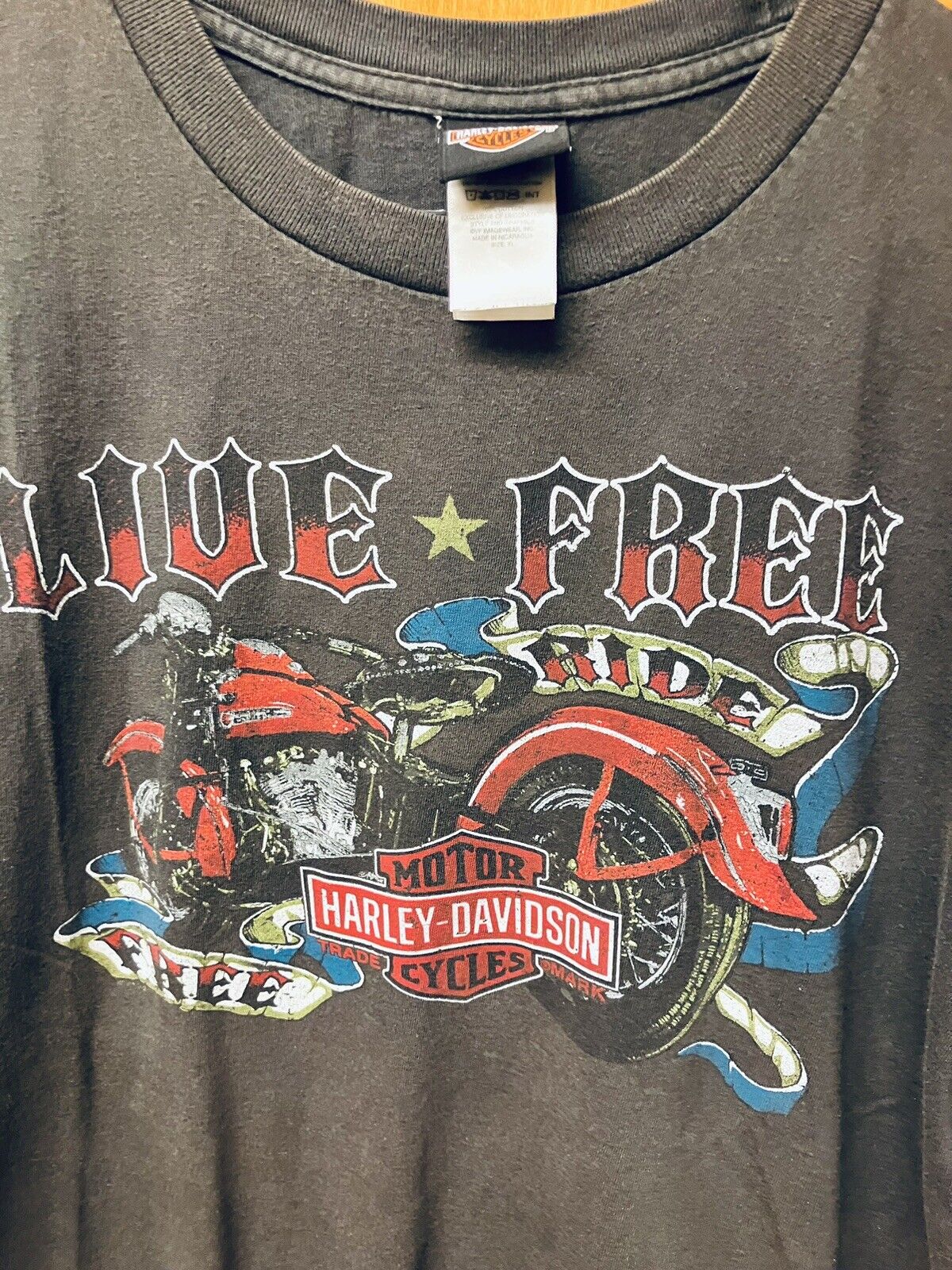 Harley Davidson Men’s XL Gray T-Shirt Live Free Lakeland Fl 2011