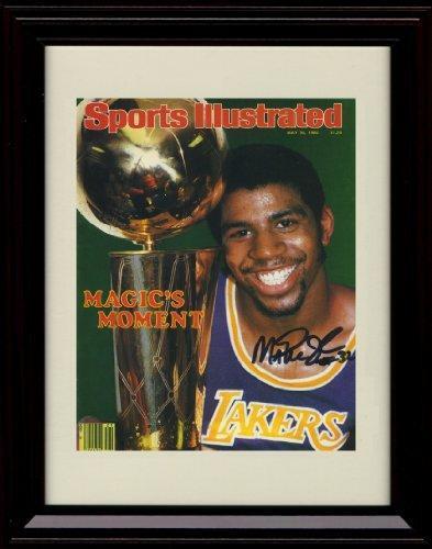 16x20 Framed Magic Johnson SI Autograph Promo Print - Los Angeles Lakers Champs