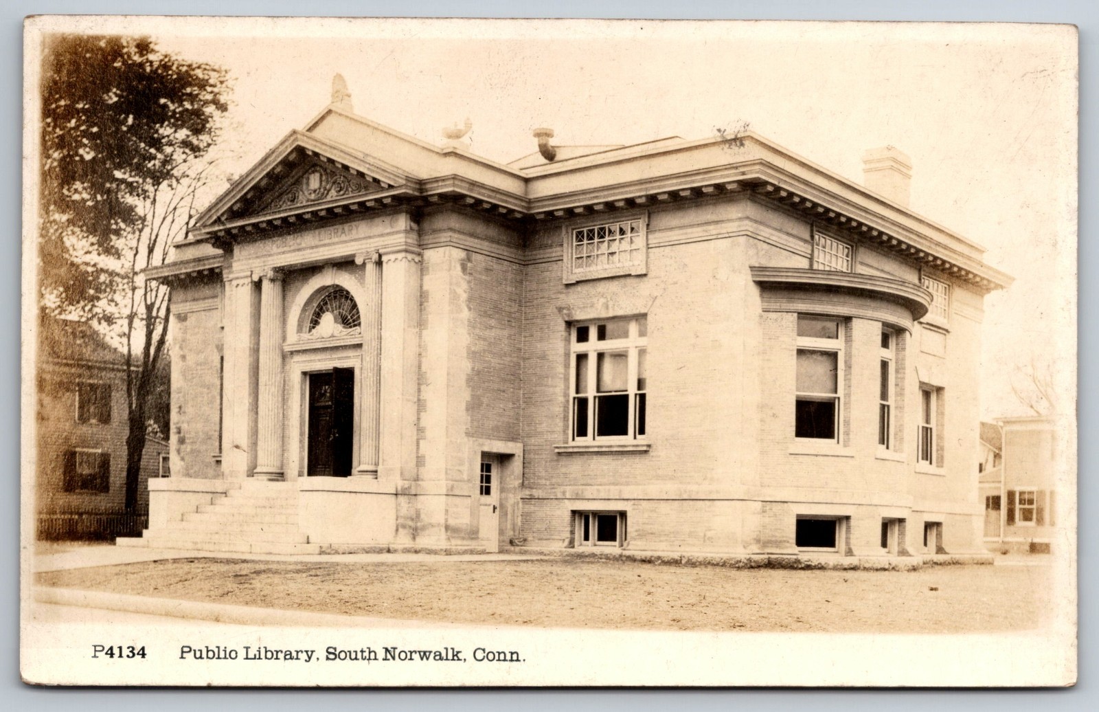 South Norwalk Conn RPPC Public Library Vintage Photo Postcard South Norwalk Conn RPPC Public Library Vintage Photo Postcard