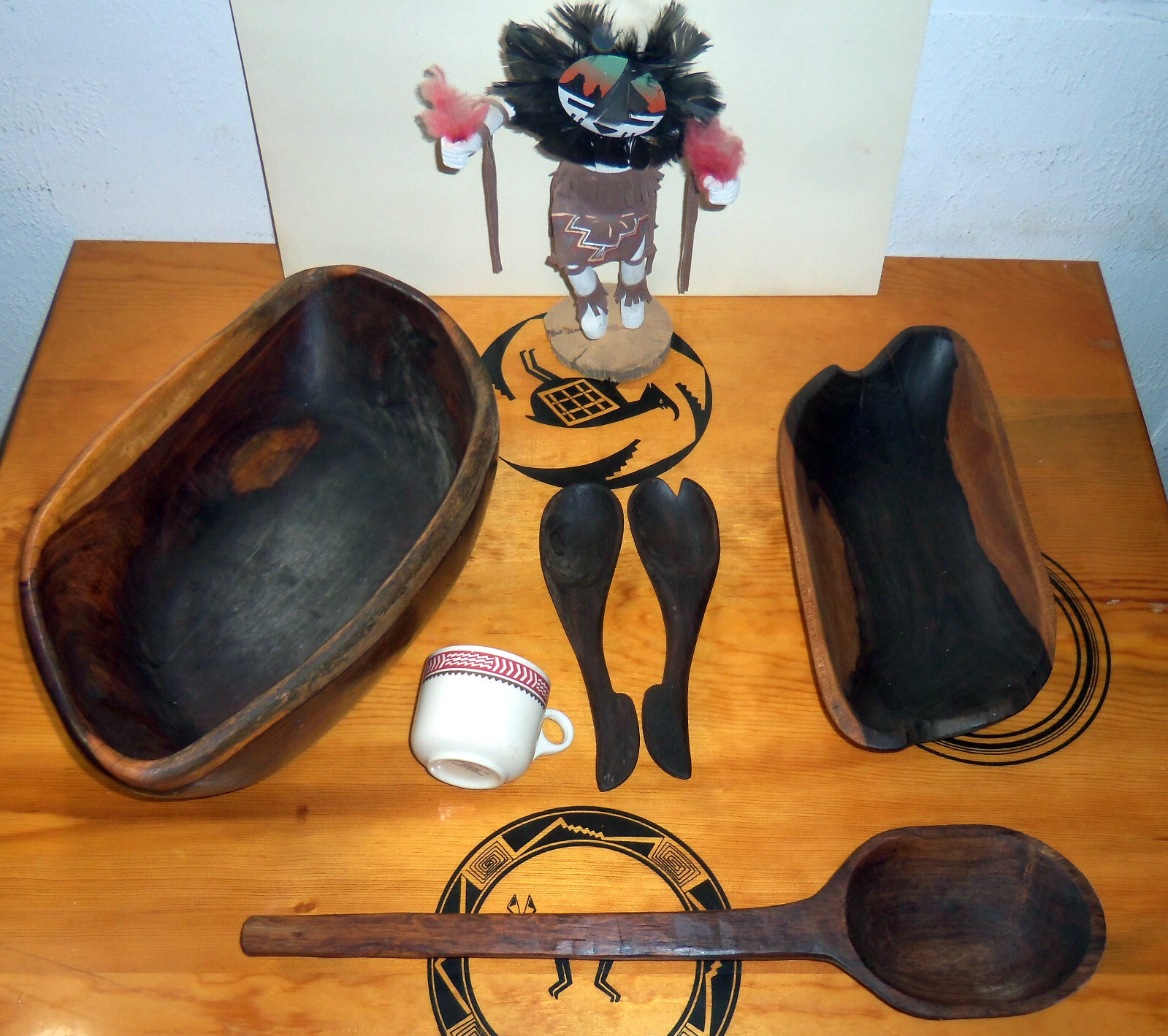 Primitive 1800s Old West Hand Carved Cedar Juniper Bowls Ladle Primitive 1800s Old West Hand Carved Cedar Juniper Bowls Ladle
