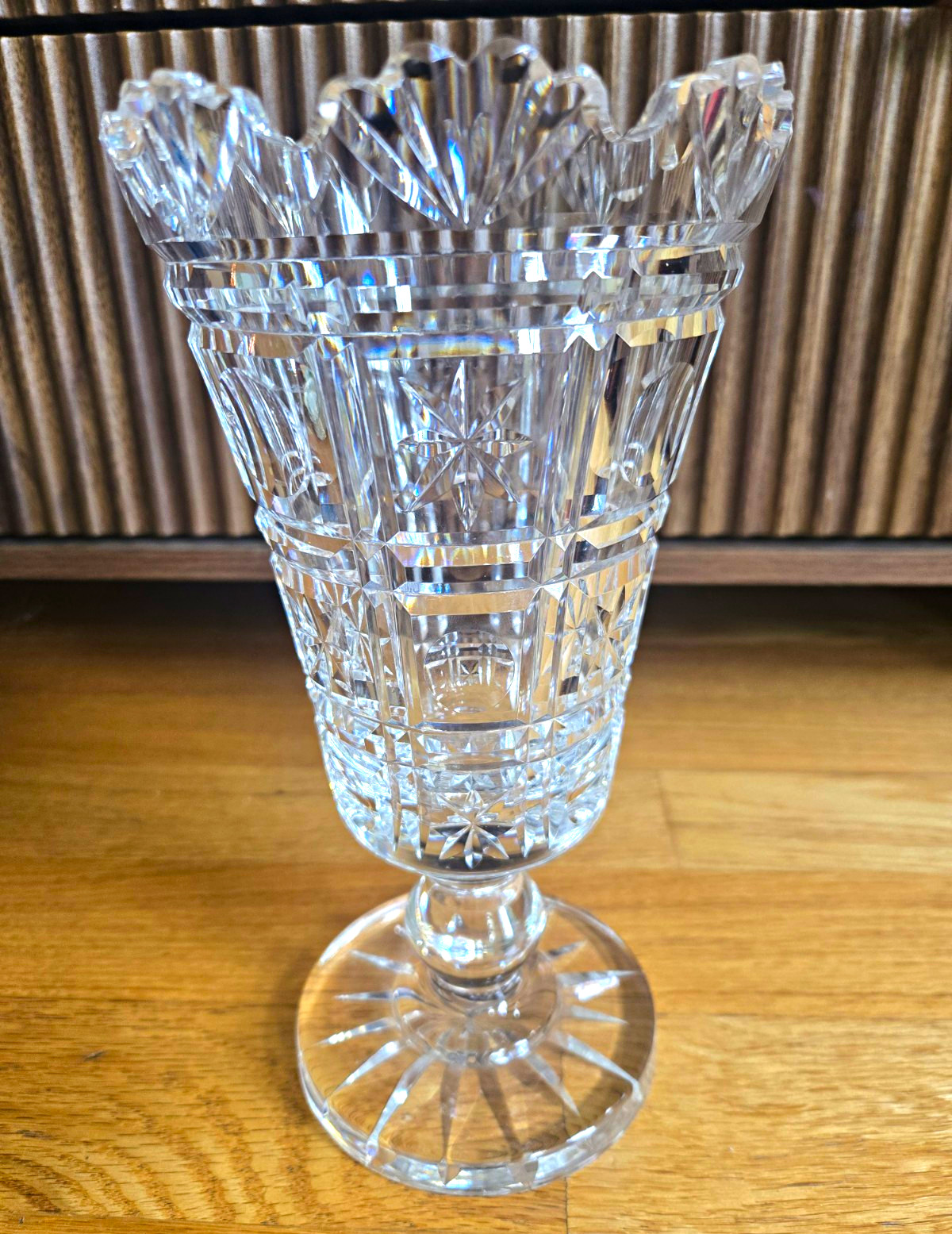 Vintage Authentic Waterford Crystal 10 Inch Footed Celery Vase Vintage Authentic Waterford Crystal 10 Inch Footed Celery Vase