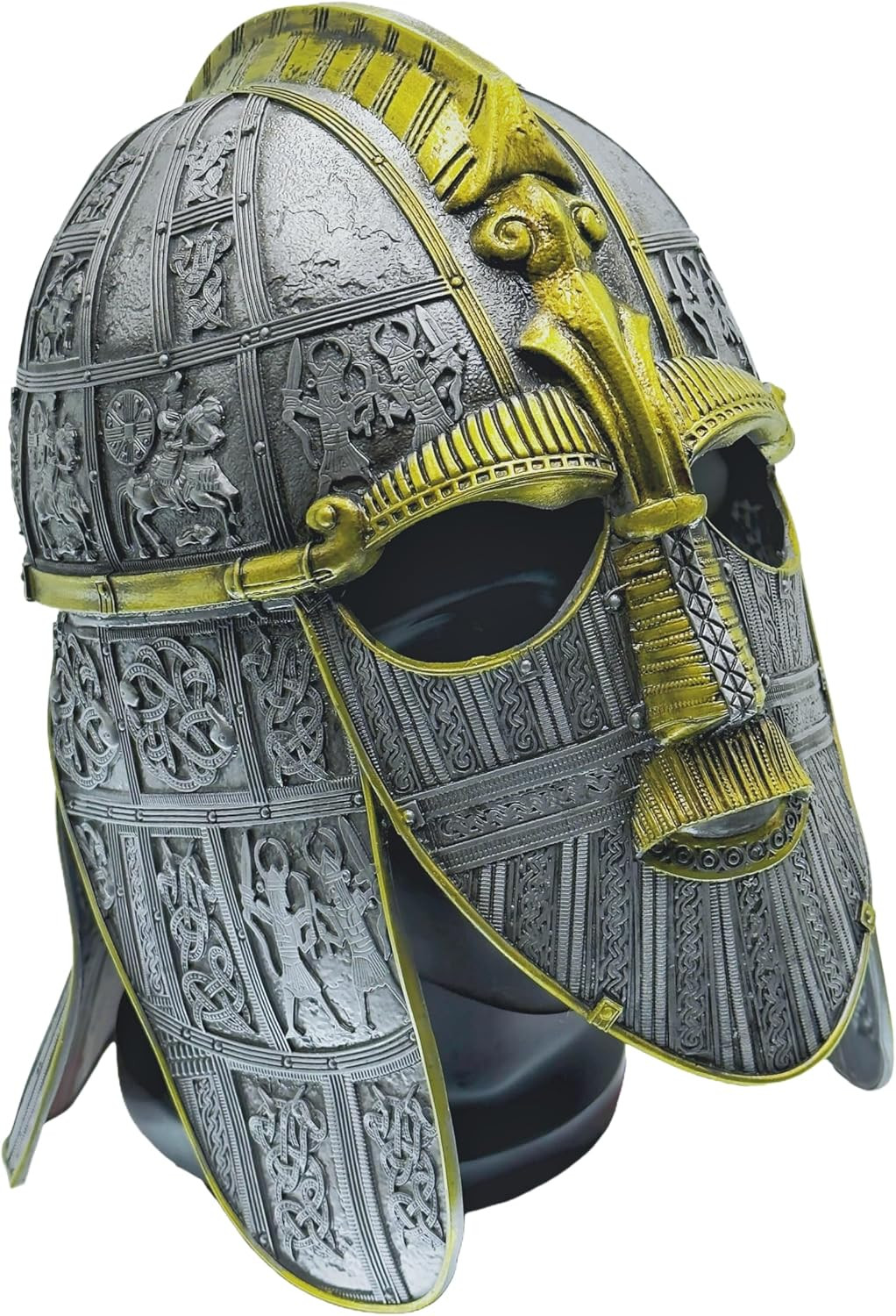 Viking Style Anglo-Saxon Helmet Latex Costume Sutton Hoo Inspired, Medieval Cosp