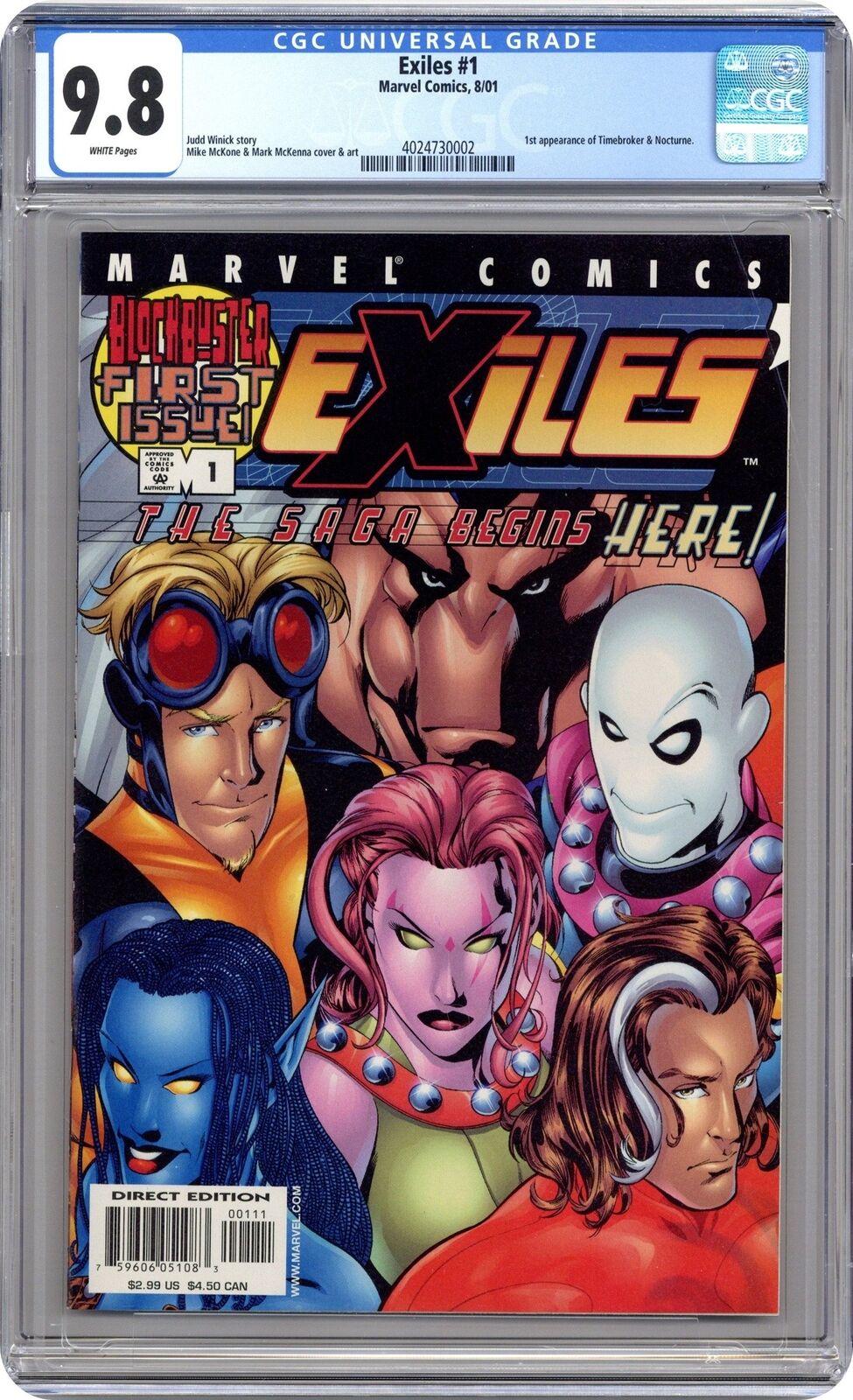 Exiles #1 CGC 9.8 2001 4024730002