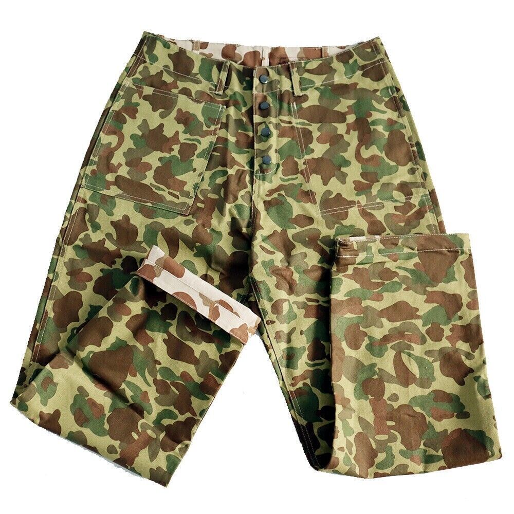 WW2 USMC Pacific Camo Military Pants Tactical HBT Soldier Trousers Size 34 inch